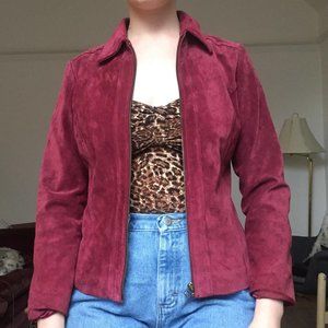 3/$50 - Liz Claiborne Burgundy Red Suede Jacket